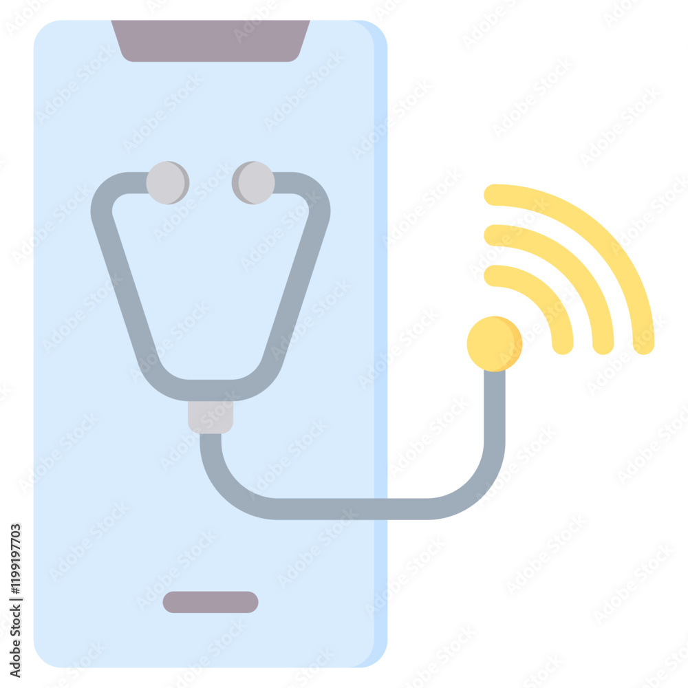 Remote Patient Monitoring Flat Icon Remote Patient Monitoring Flat Icon