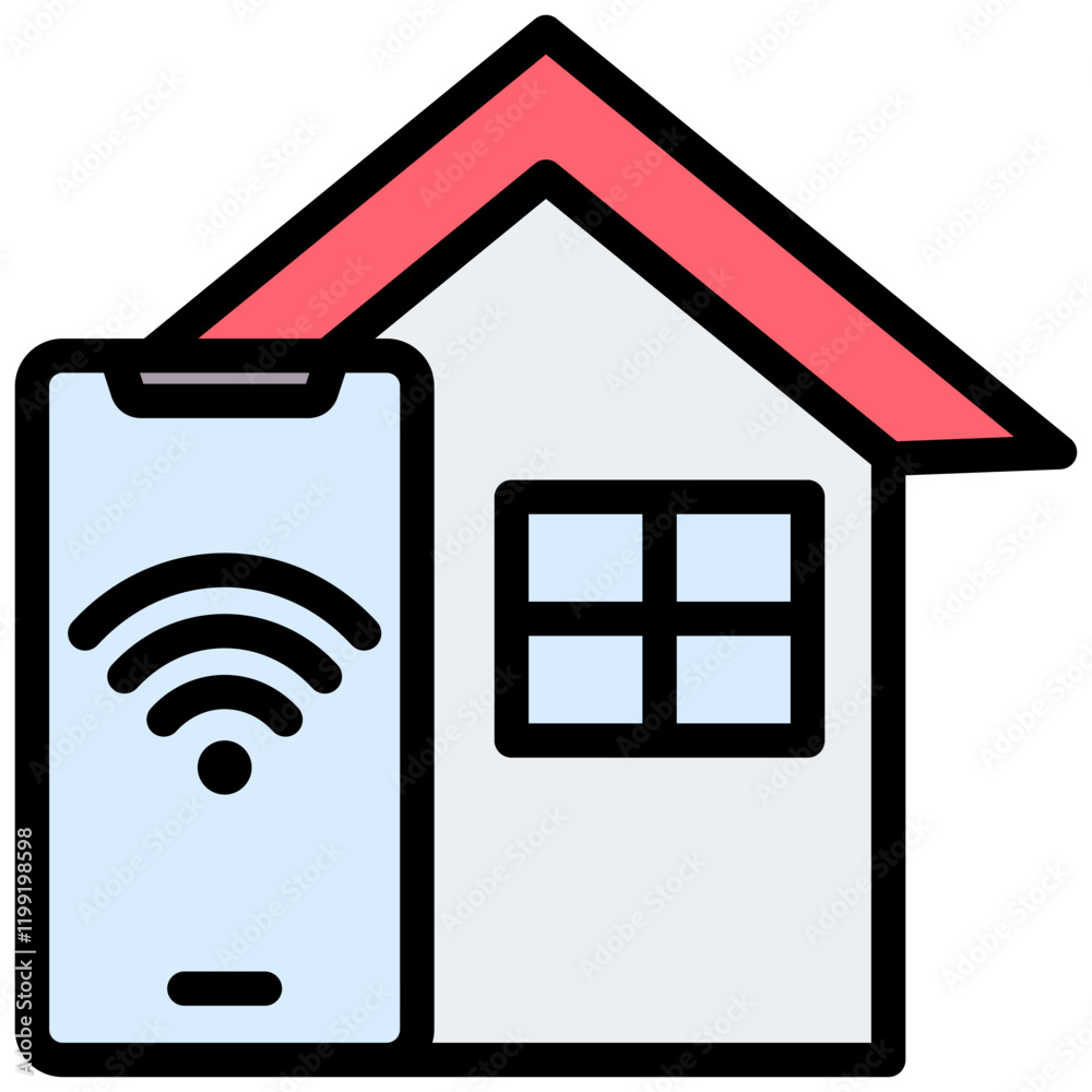 Smarthome Control Outline Color Icon Smarthome Control Outline Color Icon