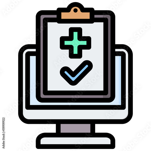 Telecare System Outline Color Icon