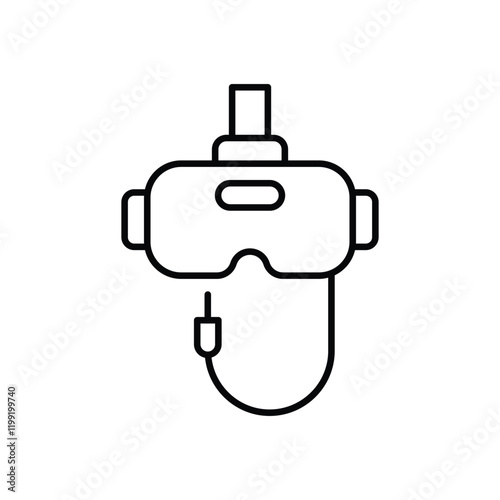 VR Headset with Cables icon