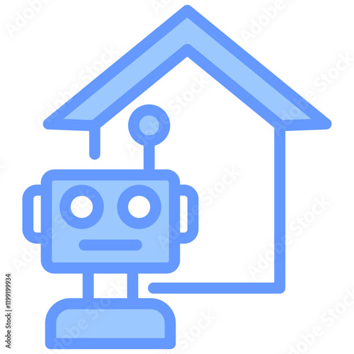 Home Virtual Assistant Blue Icon