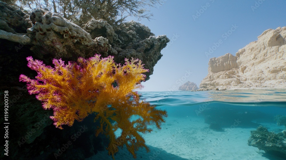 Naklejka premium Vibrant Coral Reef Underwater