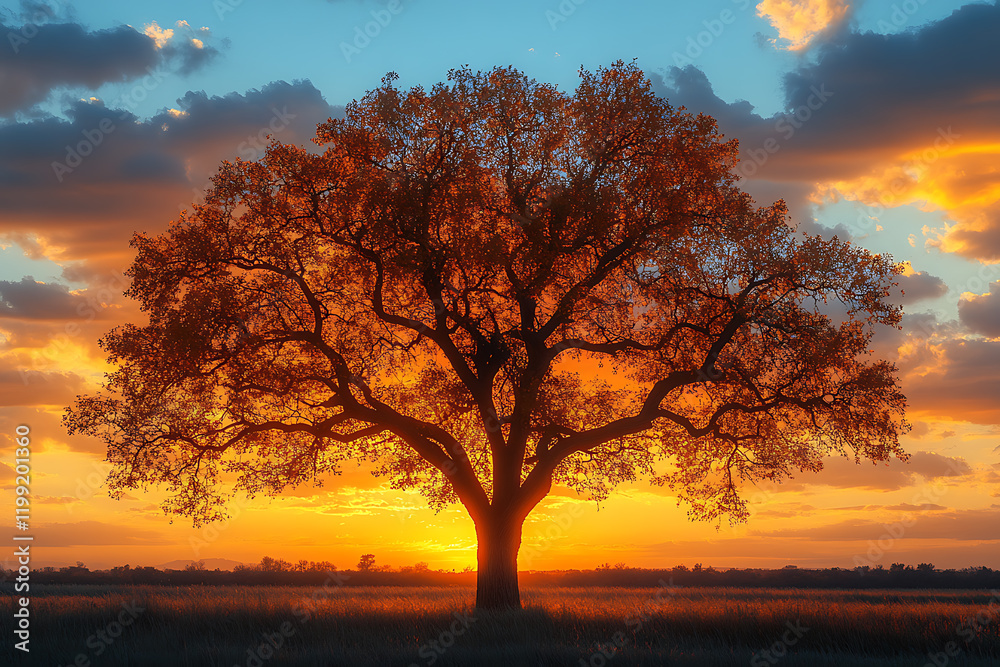 A tree with branches naturally forming the shape of a cross, set against a stunning sunset, glowing with golden light, symbolizing spirituality and the harmonious connection with nature. A tree with branches naturally forming the shape of a cross, set against a stunning sunset, glowing with golden light, symbolizing spirituality and the harmonious connection with nature.
