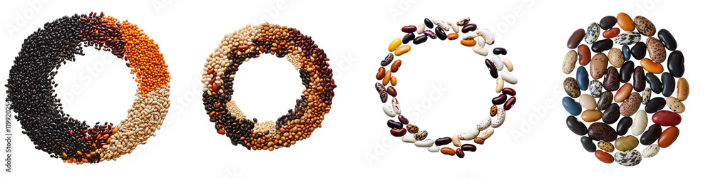 Obraz premium set Assorted Seed Mix Icons - Bird Feed and Organic Grains on Transparent Background