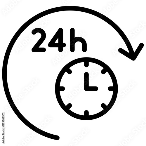 24 Hours Service Icon