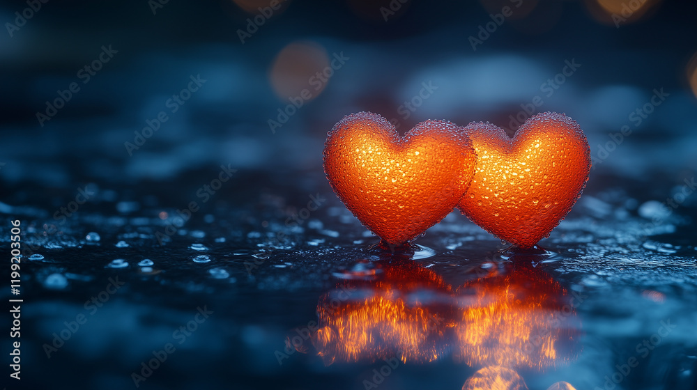 Obraz premium ‘You Are My Everything’ text with small heart symbols around it, minimalist layout. Bright lighting, contrast with copy space for text