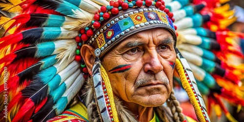 Native American Chief Warrior Costume Leek Staffordshire England 2014 - Rule of Thirds photo