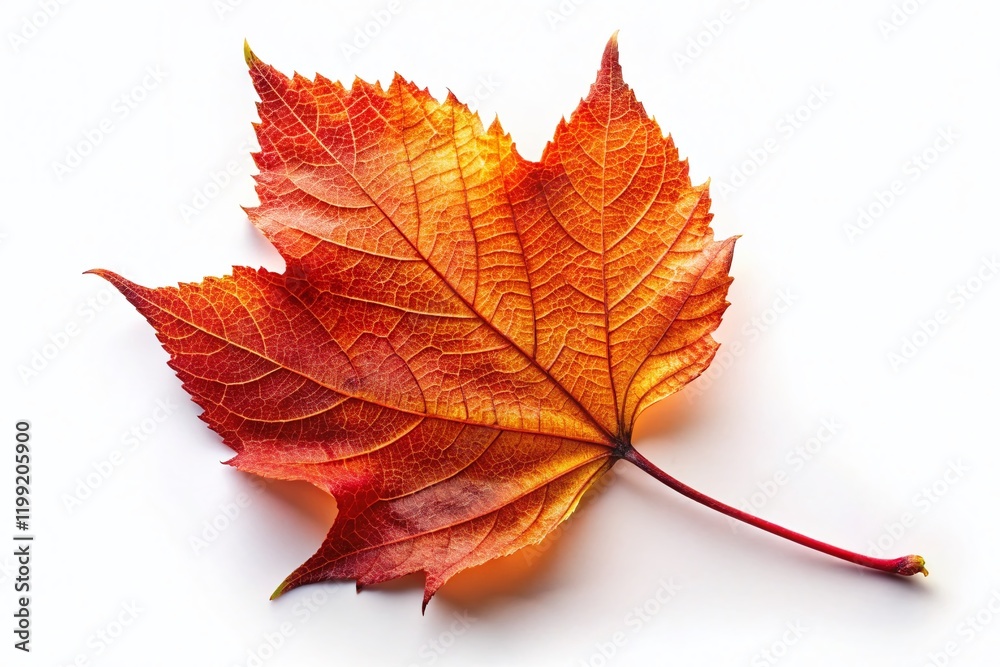 Single Autumn Leaf, Isolated White Background, Drone Aerial View, Fall Foliage, Nature Photography Single Autumn Leaf, Isolated White Background, Drone Aerial View, Fall Foliage, Nature Photography