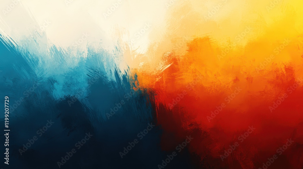 Abstract Blue And Orange Brushstroke Painting Abstract Blue And Orange Brushstroke Painting
