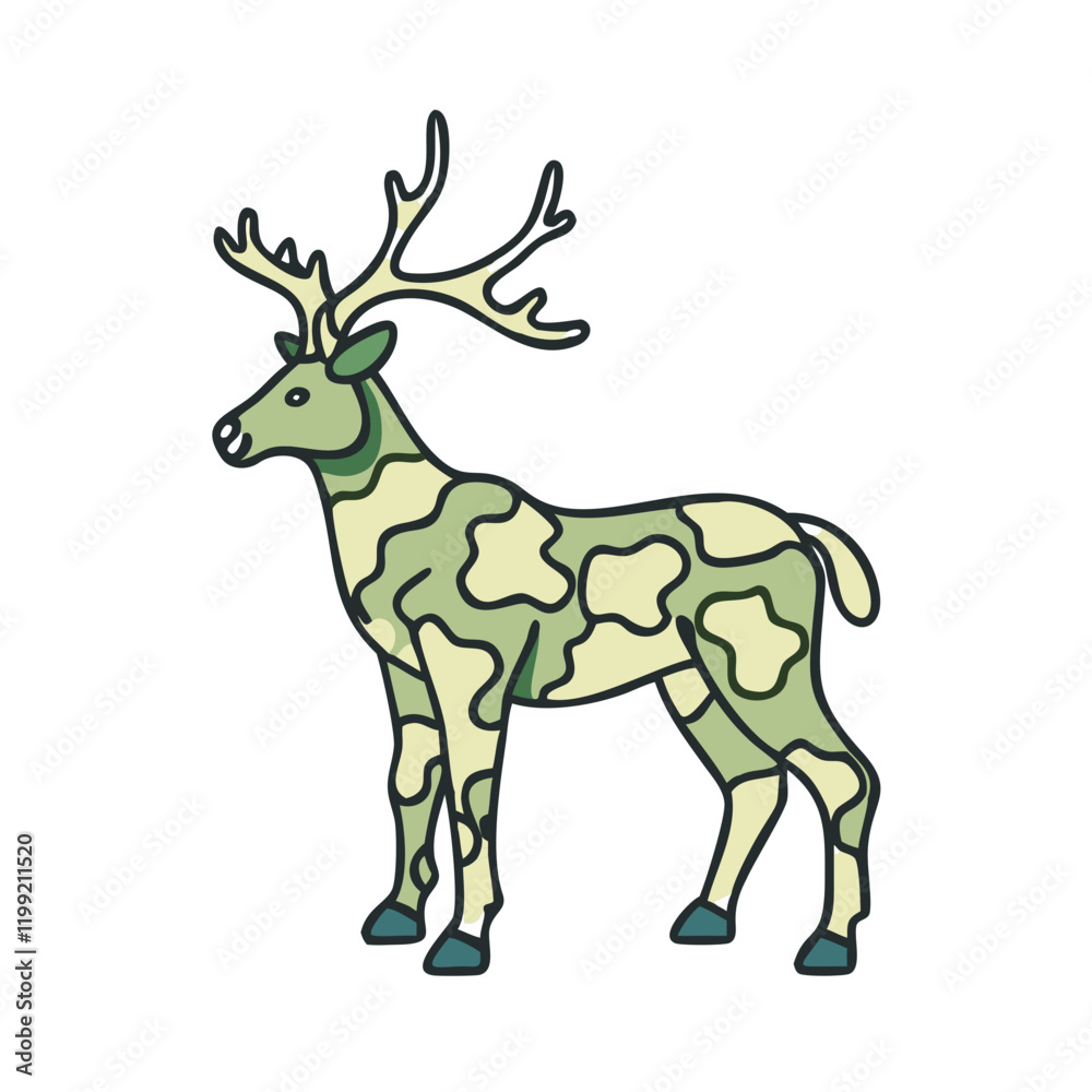 Fototapeta premium deer camo pattern icon, deer camo pattern vector illustration-simple illustration of deer camo pattern, perfect for deer camo pattern logos and themed design 