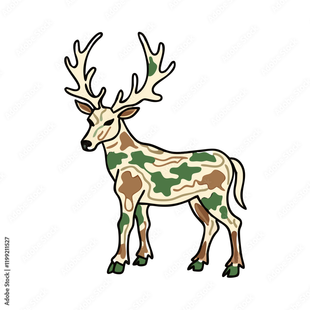 Obraz premium deer camo pattern icon, deer camo pattern vector illustration-simple illustration of deer camo pattern, perfect for deer camo pattern logos and themed design