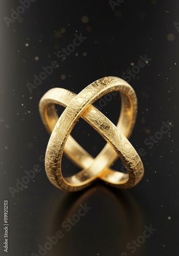 Gold Interlocked Rings, Abstract Jewelry