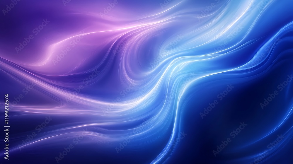 Naklejka premium Abstract artwork featuring swirling blue purple waves with Digital art creation.