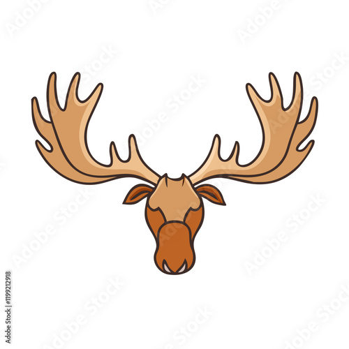 moose antlers icon, moose antlers vector illustration-simple illustration of moose antlers, perfect for moose antlers logos and themed design 