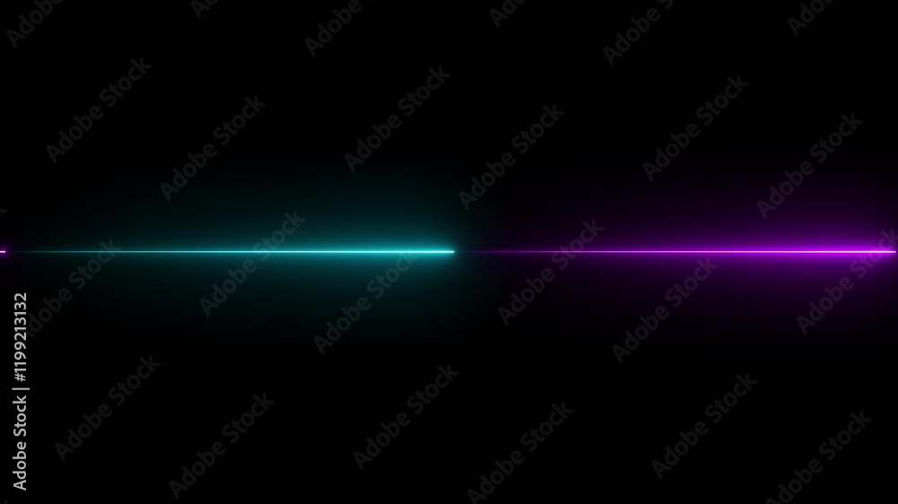 abstract neon red technology motion background with glowing laser beams. Seamless loop Abstract glowing neon line animation background. The direction of the horizontal neon line is right and left