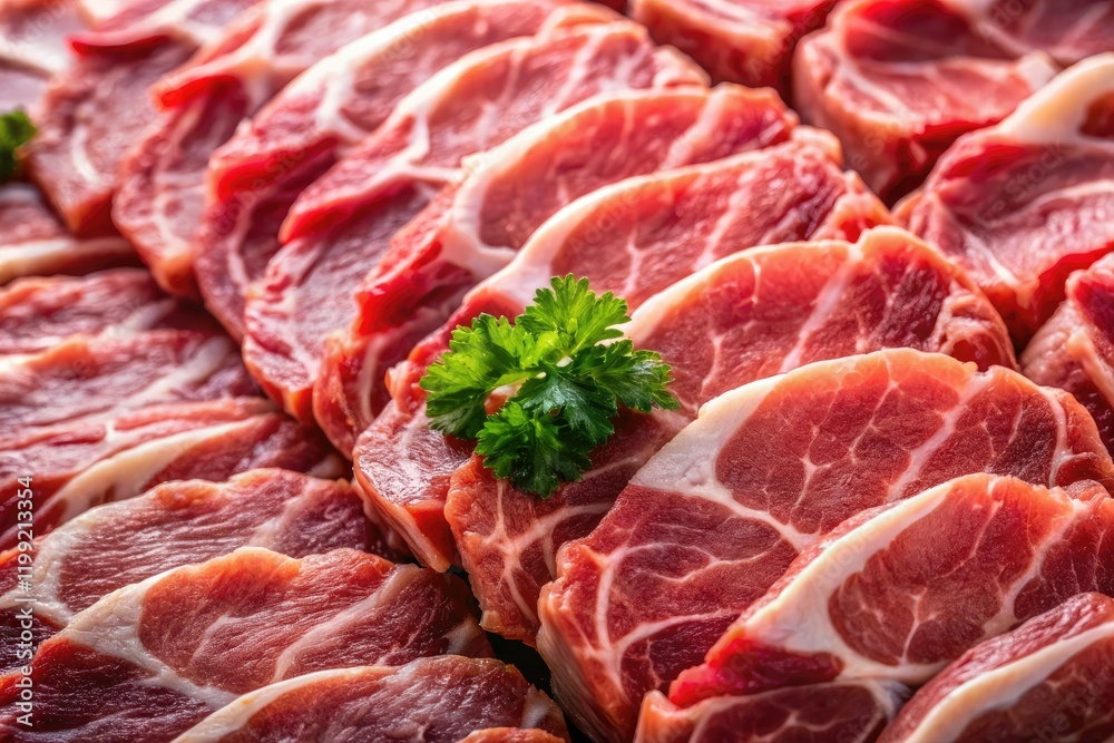 Raw Sliced Pork Meat, Food Photography, Isolated Background Raw Sliced Pork Meat, Food Photography, Isolated Background