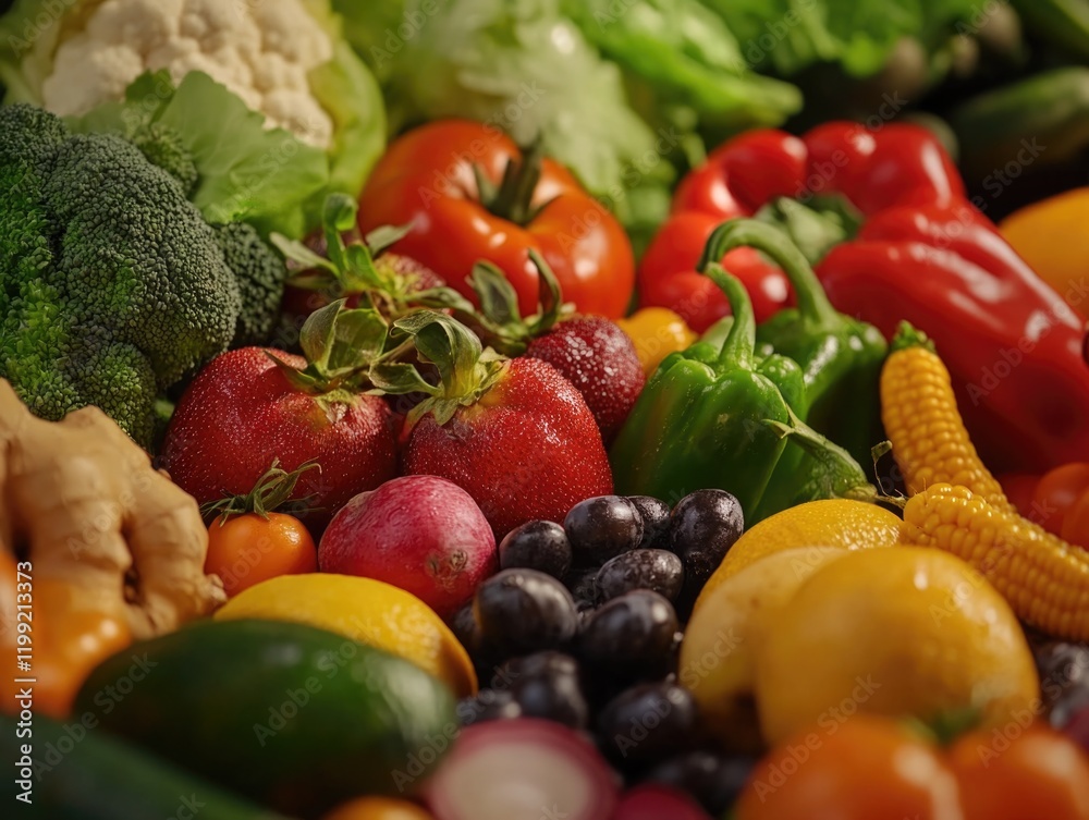 Closeup of variety of vibrant vegetables. Closeup of variety of vibrant vegetables.