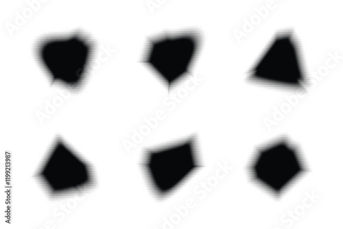 Halftone abstract shape Background Set