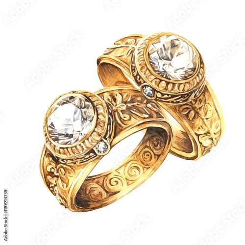 A watercolor vector painting of Victorian craftsmanship beautifully rendered, isolated on a white background. Victorian craftsmanship vector.

