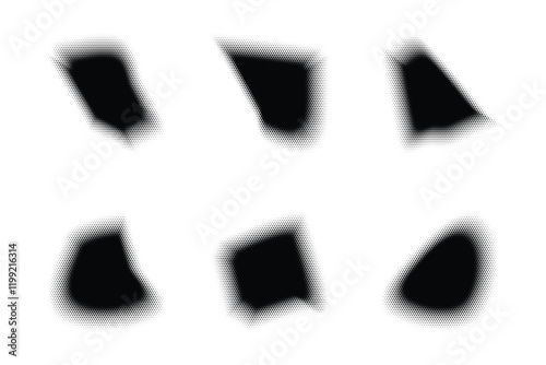Halftone abstract shape Background Set
