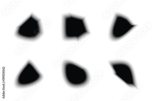 Halftone abstract shape Background Set