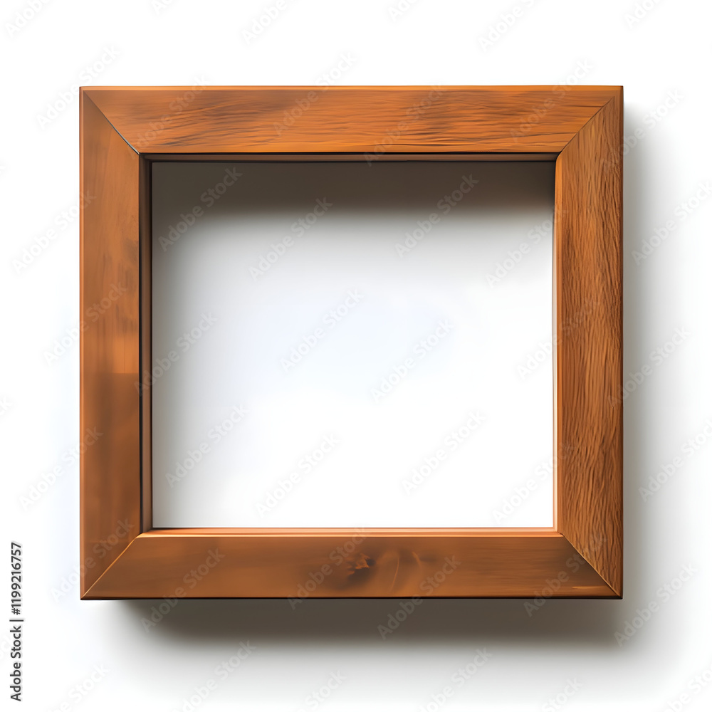 framed concept showcasing empty wooden frame against a white background for creative projects. Generative AI framed concept showcasing empty wooden frame against a white background for creative projects. Generative AI