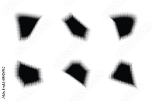Halftone abstract shape Background Set