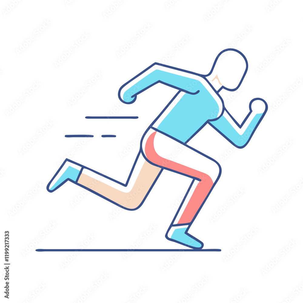 Fototapeta premium sprinting icon, sprinting vector illustration-simple illustration of sprinting, perfect for sprinting logos and themed design 
