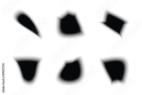 Halftone abstract shape Background Set