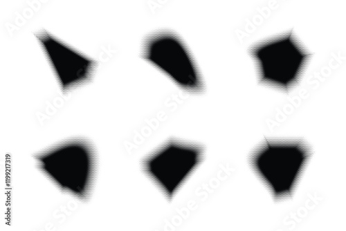 Halftone abstract shape Background Set