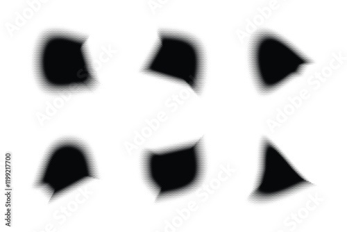 Halftone abstract shape Background Set