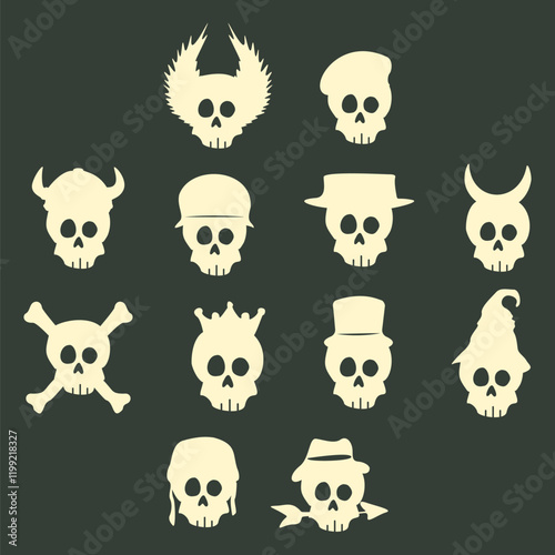 skull hand drawn collection