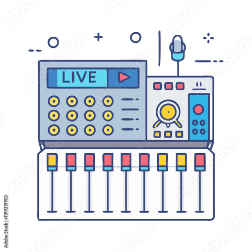 live sound mixing console icon, live sound mixing console vector illustration-simple illustration of live sound mixing console, perfect for live sound mixing console logos and themed design 