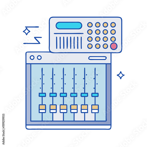 live sound mixing console icon, live sound mixing console vector illustration-simple illustration of live sound mixing console, perfect for live sound mixing console logos and themed design 