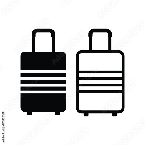 Suitcase icon. Luggage bag icon set.