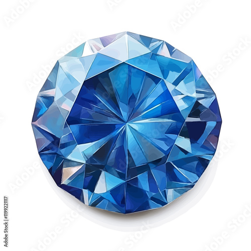 A watercolor vector painting capturing the timeless elegance of blue sapphires, isolated on a white background. Blue sapphires vector.


