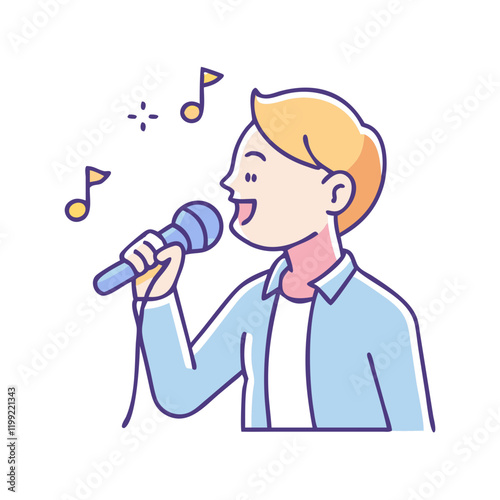 singer with mic icon, singer with mic vector illustration-simple illustration of singer with mic, perfect for singer with mic logos and themed design 