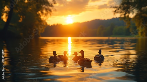 swans on the lake