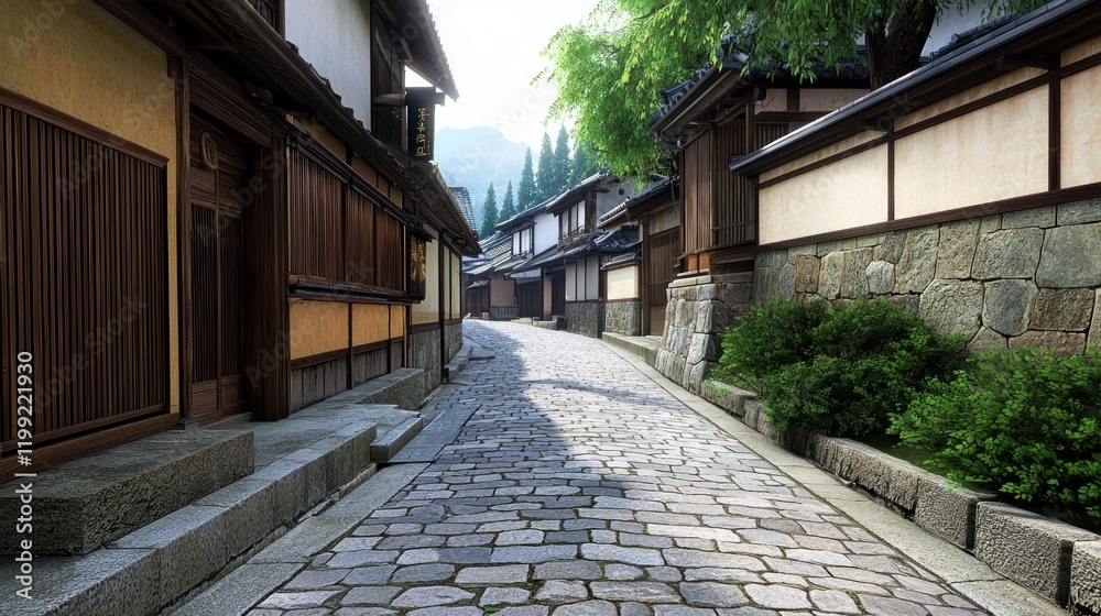 Stone Street in a Japanese Village Stone Street in a Japanese Village