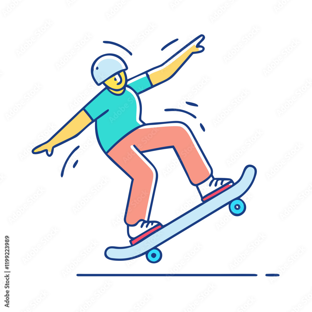 Fototapeta premium skater performing a trick icon, skater performing a trick vector illustration-simple illustration of skater performing a trick, perfect for skater performing a trick logos and themed design