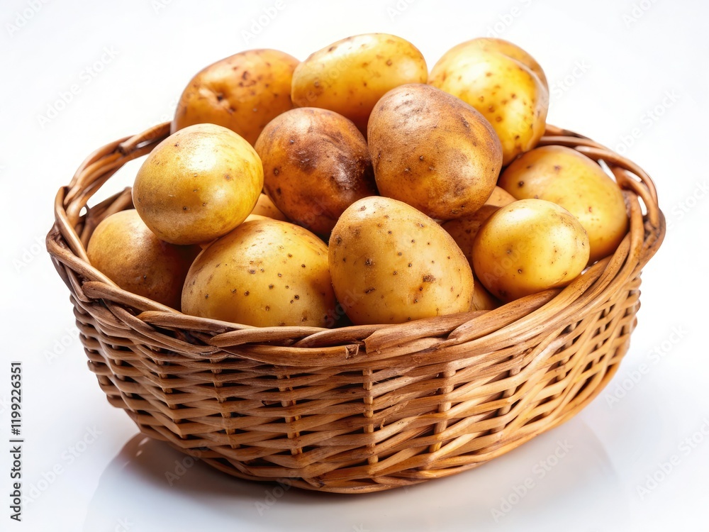 Rustic Potatoes in Basket - Candid Still Life Rustic Potatoes in Basket - Candid Still Life