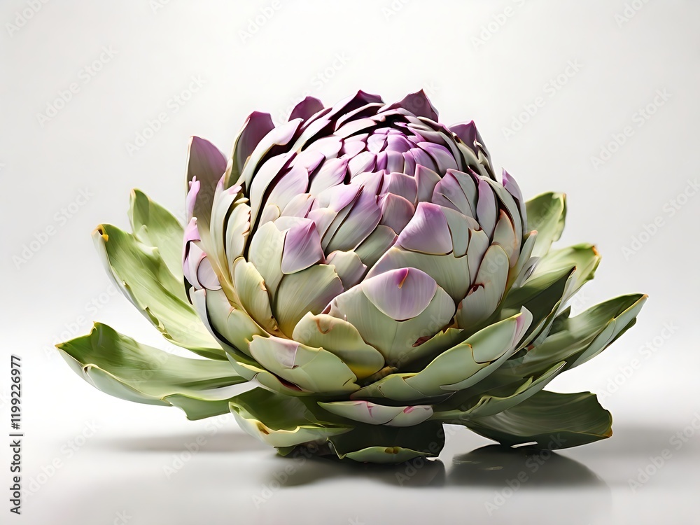 Obraz premium Layers of green and purple create a harmonious artichoke design to admire