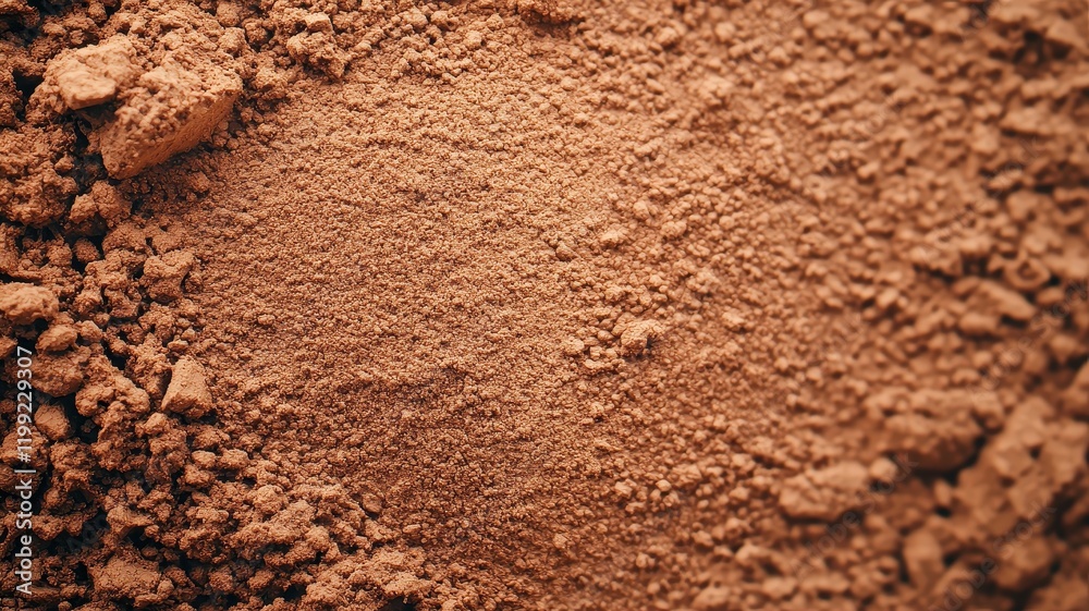 Close up Texture of Rich Brown Cocoa Powder Granular Dessert Ingredient Food Photography Close up Texture of Rich Brown Cocoa Powder Granular Dessert Ingredient Food Photography