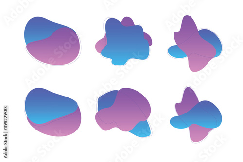 Abstract Blobs contemporary aesthetic liquid shapes, organic shapes, random blobs, Fluid Liquid Shape V1 50 SET 1