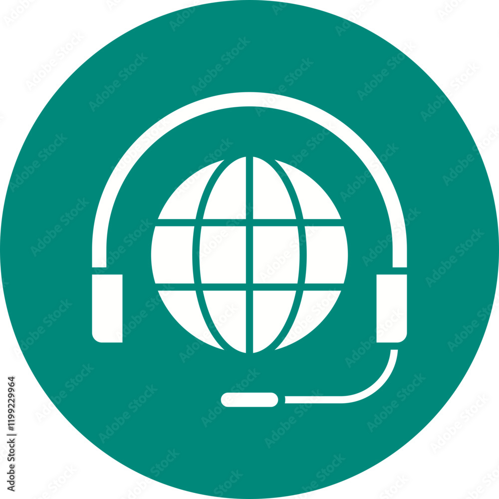 Worldwide Support icon single vector illustration Worldwide Support icon single vector illustration