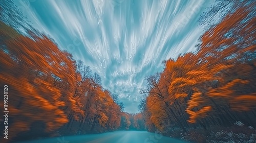 A vivid sky showcasing unique cloud formations, with streaks and swirls creating an artistic and dynamic visual effect