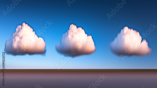 Wispy clouds forming dynamic and abstract shapes in a clear blue sky, creating an eye-catching composition