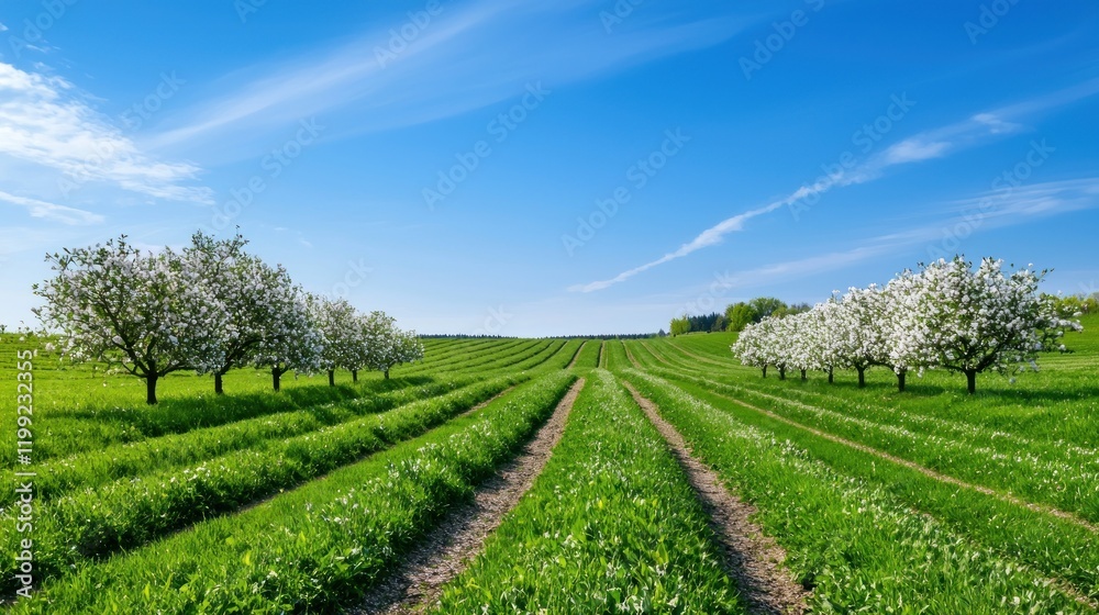 Apple Orchard in Spring Apple Orchard in Spring