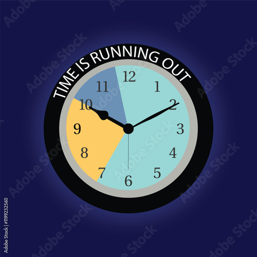 Time is running out clock vector design illustration.