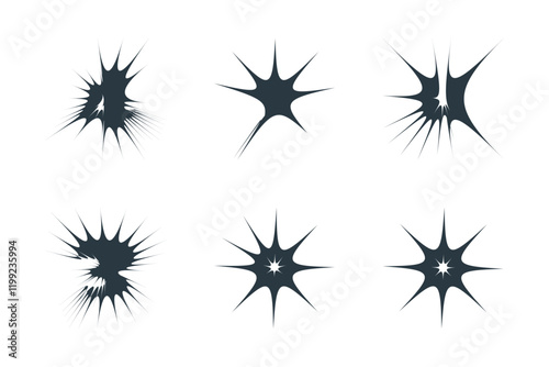 Abstract sparkle shape, sign and Contemporary Symbols